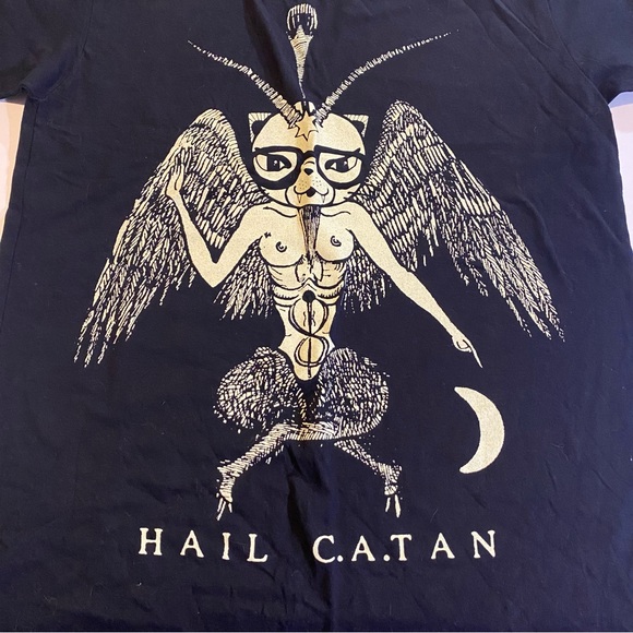 Hail Catan tee shirt SZ M GUC, chest 20” length 28” sleeves 4” - Picture 2 of 7
